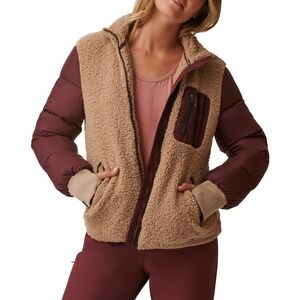Bass Outdoor Women's Quilted Sherpa Puffer Jacket Toasted Nut SIZE MEDIUM